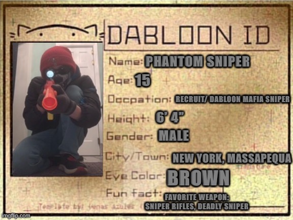 High Quality Dabloon ID Blank Meme Template