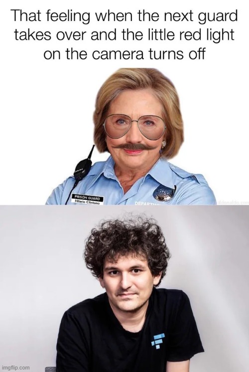Ding Ding Ding...Victim | image tagged in hillary clinton,ftx | made w/ Imgflip meme maker