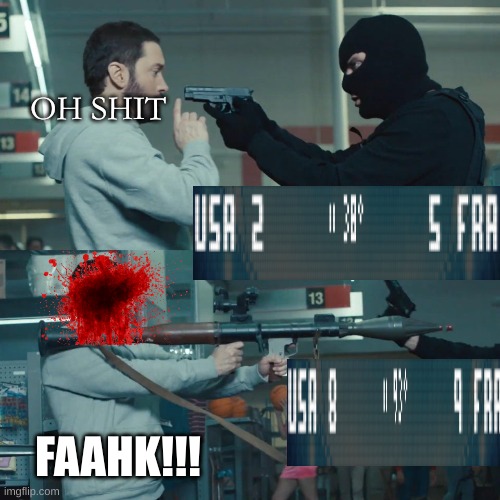 Godzilla Eminem | OH SHIT; FAAHK!!! | image tagged in godzilla eminem | made w/ Imgflip meme maker