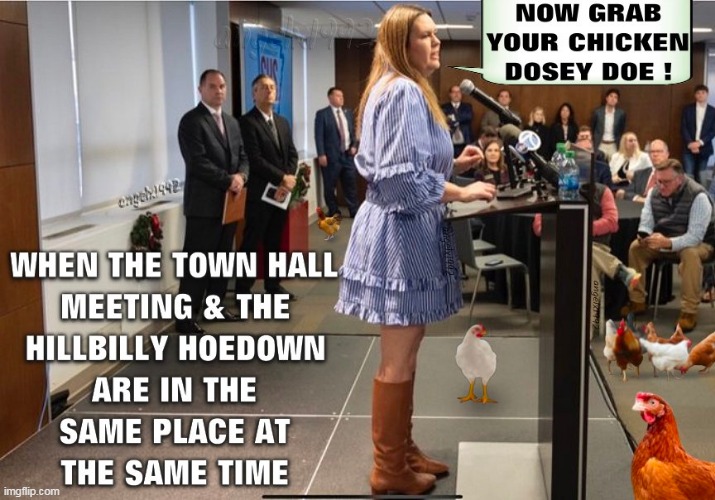 image tagged in sarah huckabee sanders,clown car republicans,hoedown,qanon crazies,chickens,hillbilly | made w/ Imgflip meme maker