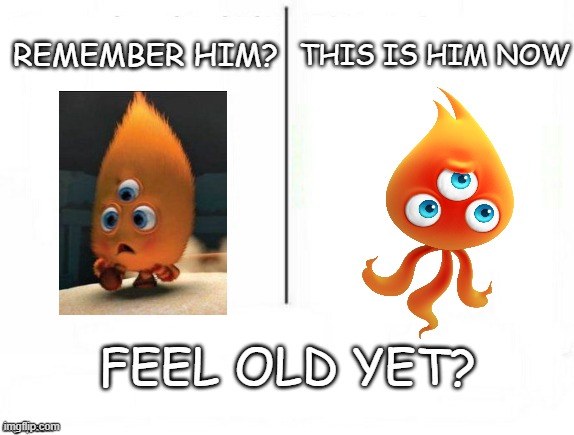 5 years difference. | REMEMBER HIM? THIS IS HIM NOW; FEEL OLD YET? | image tagged in feel old yet,chicken little,sonic colors | made w/ Imgflip meme maker