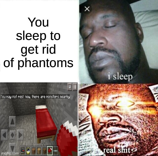 bwtv | You sleep to get rid of phantoms | image tagged in memes,sleeping shaq | made w/ Imgflip meme maker