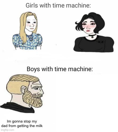 Time machine | Im gonna stop my dad from getting the milk | image tagged in time machine | made w/ Imgflip meme maker