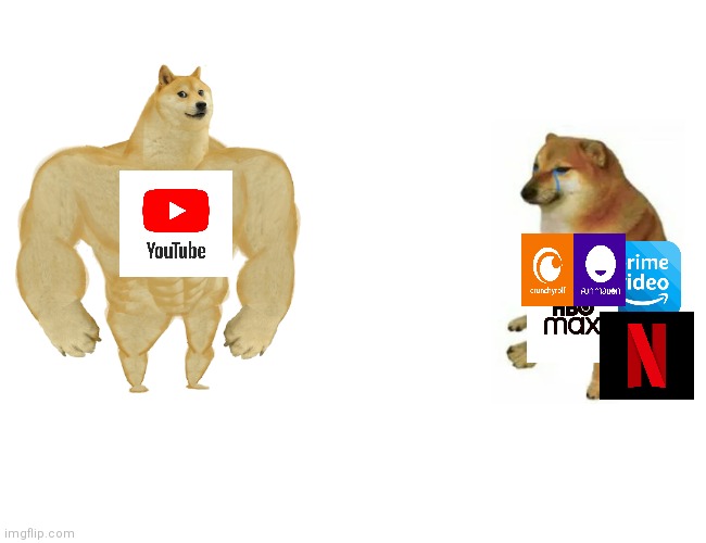 sub to my youtube | image tagged in memes,buff doge vs cheems | made w/ Imgflip meme maker