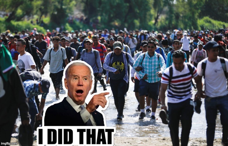image tagged in illegal immigrants,secure the border,joe biden,border | made w/ Imgflip meme maker
