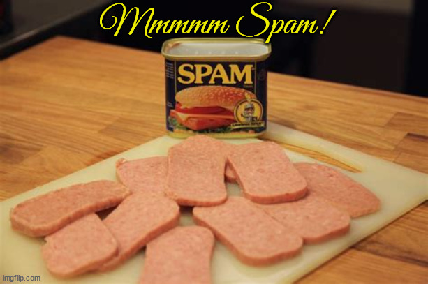 Spam | Mmmmm Spam! | image tagged in spam | made w/ Imgflip meme maker