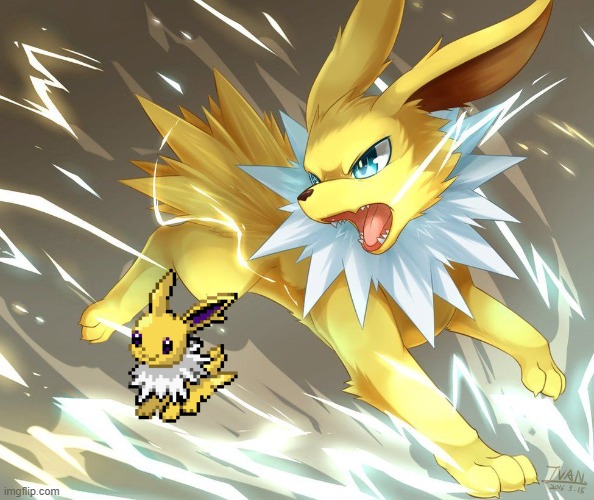 Jolteon and baby Jolteon | made w/ Imgflip meme maker