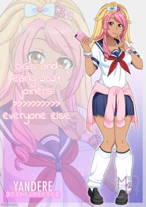 Kokoro Momoiro | OG’s and early 2021 joiners >>>>>>>>>> everyone else | image tagged in kokoro momoiro | made w/ Imgflip meme maker