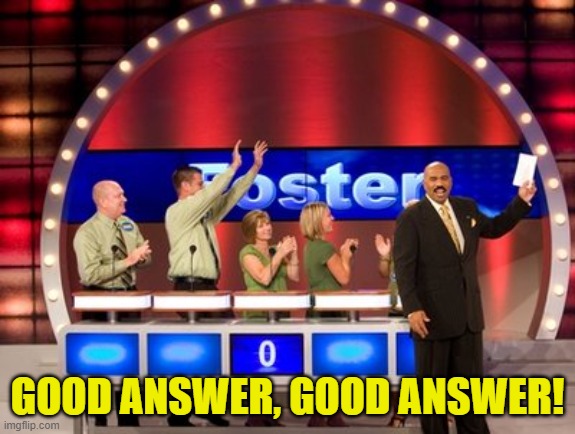Family Fued | GOOD ANSWER, GOOD ANSWER! | image tagged in family fued | made w/ Imgflip meme maker