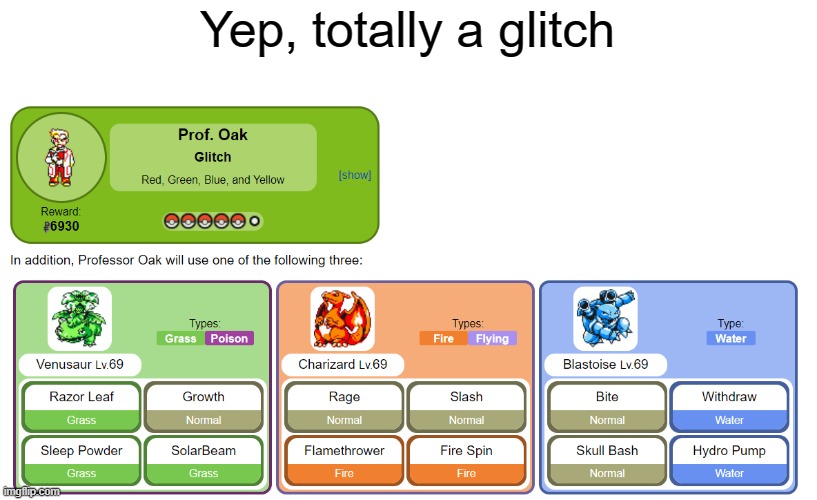 P.S.: Look at the levels and the reward money | Yep, totally a glitch | image tagged in pokemon,69,memes | made w/ Imgflip meme maker
