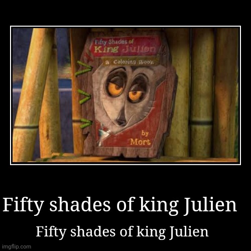 Fifty shades of king Julien | image tagged in funny,demotivationals | made w/ Imgflip demotivational maker