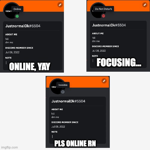 when a people online doing some status be like: | FOCUSING... ONLINE, YAY; PLS ONLINE RN | image tagged in funny memes | made w/ Imgflip meme maker