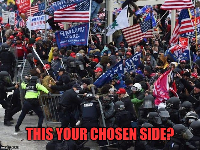Cop-killer MAGA right wing Capitol Riot January 6th | THIS YOUR CHOSEN SIDE? | image tagged in cop-killer maga right wing capitol riot january 6th | made w/ Imgflip meme maker