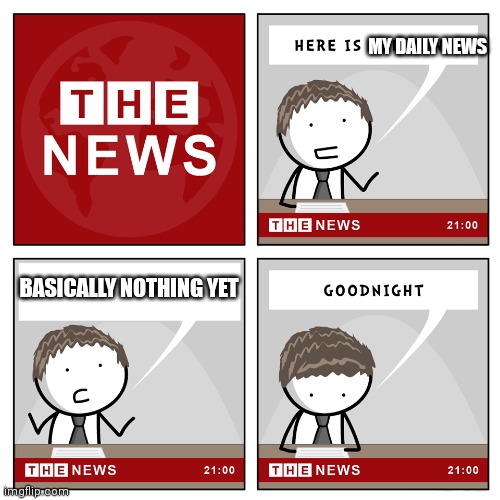 I want to post some daily news in here now | MY DAILY NEWS; BASICALLY NOTHING YET | image tagged in the news | made w/ Imgflip meme maker