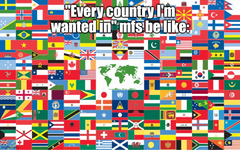 Multilingual flag v2 | "Every country I'm wanted in" mfs be like: | image tagged in multilingual flag v2 | made w/ Imgflip meme maker