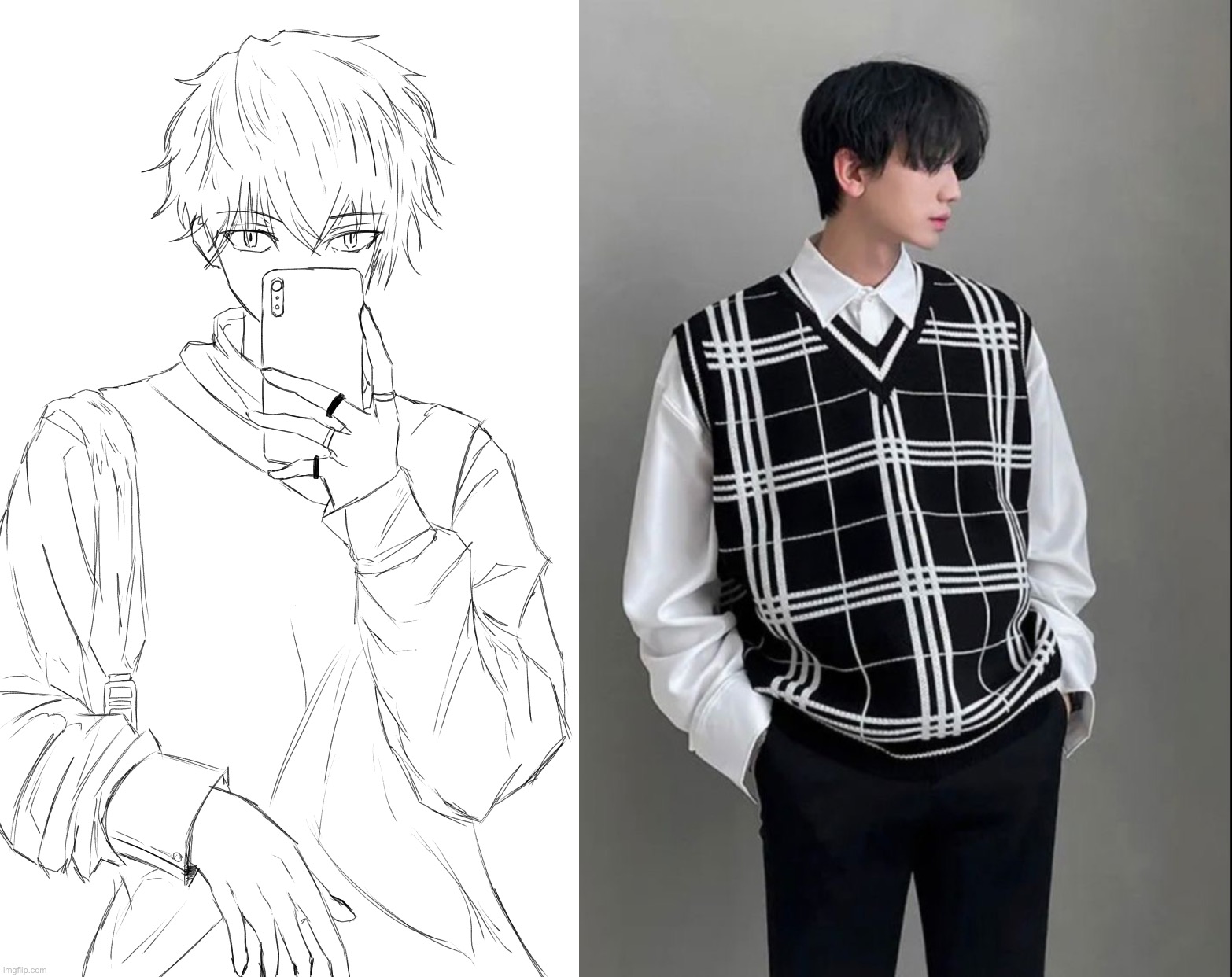 Wip and reference ( I do the lines while coloring ) | made w/ Imgflip meme maker