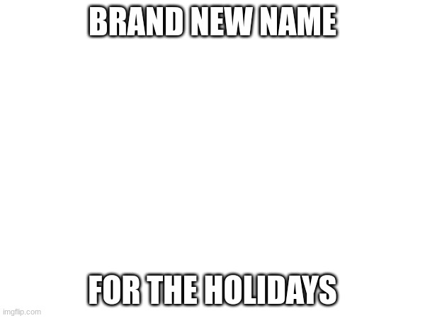 BRAND NEW NAME; FOR THE HOLIDAYS | image tagged in cool | made w/ Imgflip meme maker