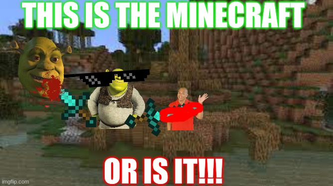 is it minecraft or what is it!!! | THIS IS THE MINECRAFT; OR IS IT!!! | image tagged in memes | made w/ Imgflip meme maker