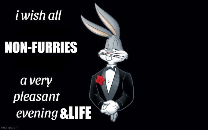 I wish all the X a very pleasant evening | NON-FURRIES; &LIFE | image tagged in i wish all the x a very pleasant evening | made w/ Imgflip meme maker