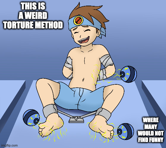 Lan's Static Tickle Torture | THIS IS A WEIRD TORTURE METHOD; WHERE MANY WOULD NOT FIND FUNNY | image tagged in lan hikari,megaman battle network,megaman,memes | made w/ Imgflip meme maker