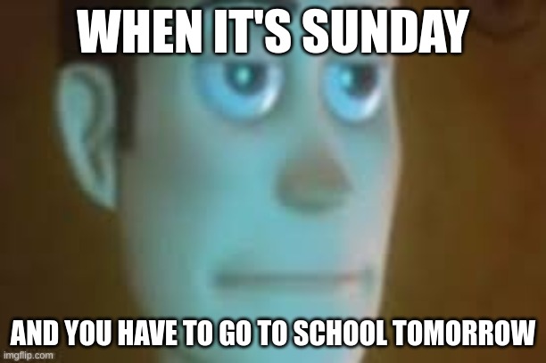 WHEN IT'S SUNDAY; AND YOU HAVE TO GO TO SCHOOL TOMORROW | made w/ Imgflip meme maker