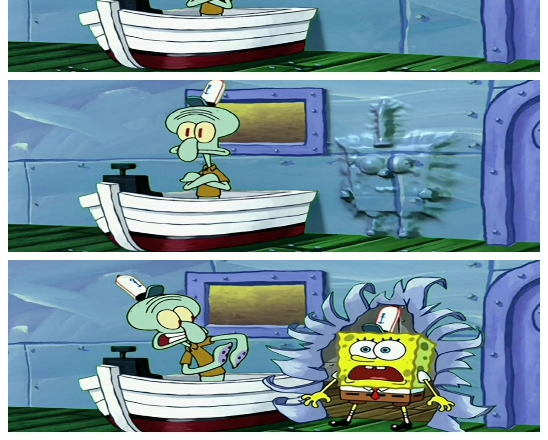 High Quality Spongebob through the wall Blank Meme Template