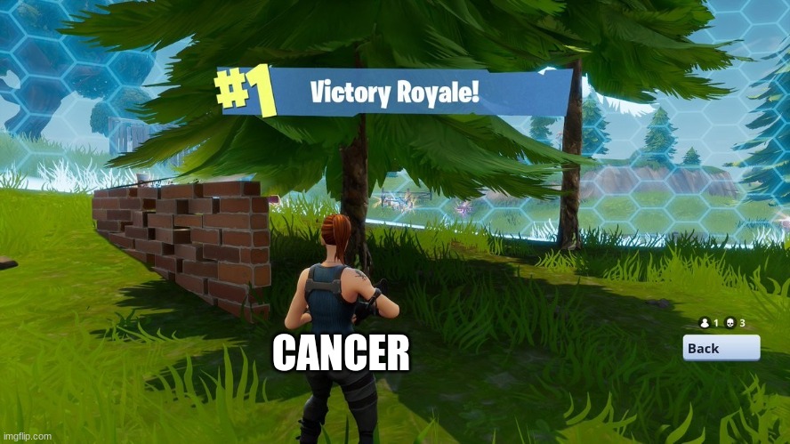 Fortnight victory royale | CANCER | image tagged in fortnight victory royale | made w/ Imgflip meme maker