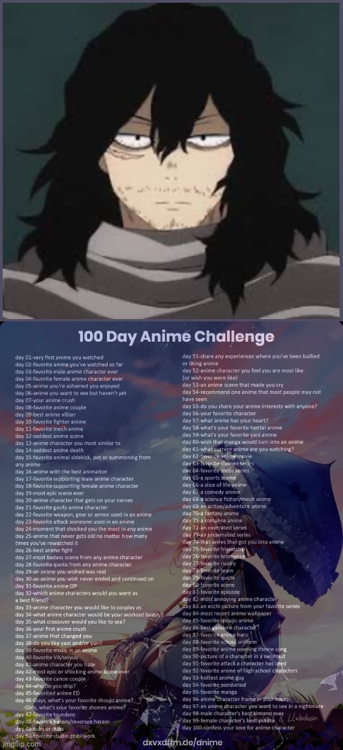 Day 7 | image tagged in 100 day anime challenge | made w/ Imgflip meme maker