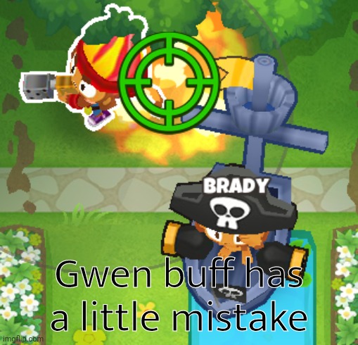 1.7.2 Btd Battles 2 Gwen Mistake | Gwen buff has a little mistake | image tagged in btd6 | made w/ Imgflip meme maker