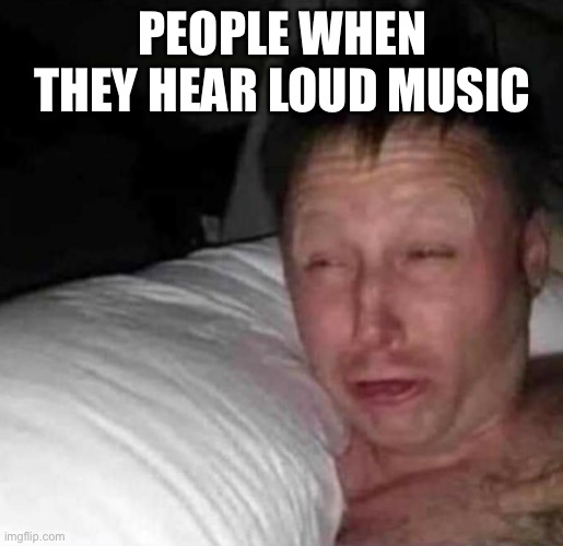 Sleepy guy | PEOPLE WHEN THEY HEAR LOUD MUSIC | image tagged in sleepy guy,music | made w/ Imgflip meme maker