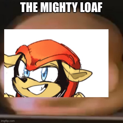 THE MIGHTY LOAF | image tagged in mighty the armadillo,sonic the hedgehog | made w/ Imgflip meme maker