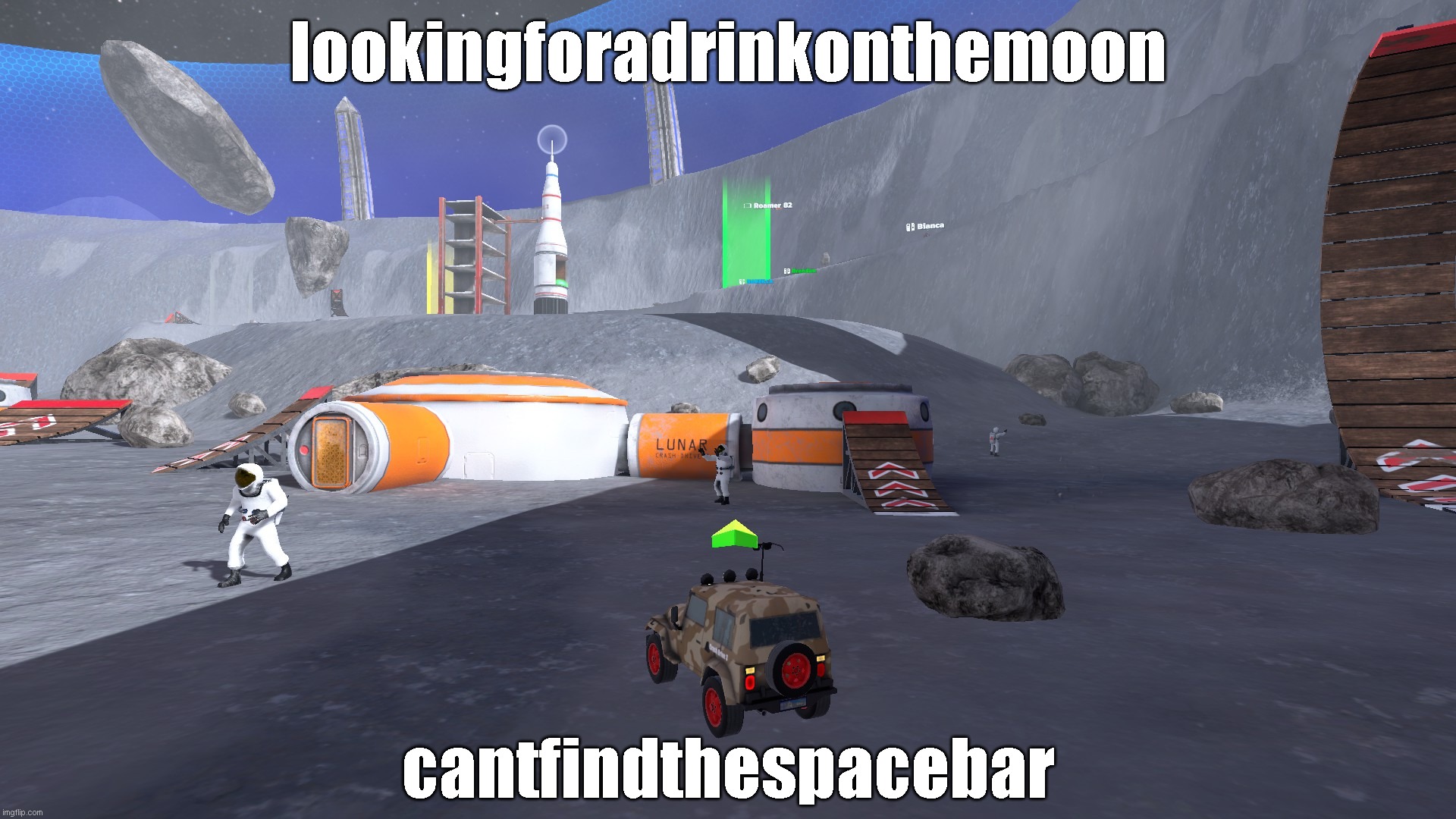 looking for a drink | lookingforadrinkonthemoon; cantfindthespacebar | image tagged in moon | made w/ Imgflip meme maker