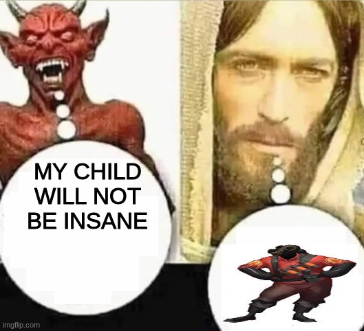 wide pyro | MY CHILD WILL NOT BE INSANE | image tagged in my child will | made w/ Imgflip meme maker