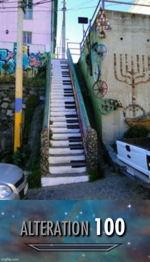Piano stairs | image tagged in alteration 100,piano,stairs,pianos,optical illusion,memes | made w/ Imgflip meme maker