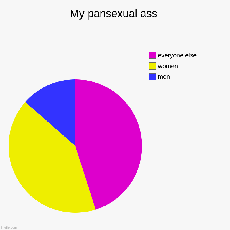 FACTS | My pansexual ass | men, women, everyone else | image tagged in charts,pie charts | made w/ Imgflip chart maker