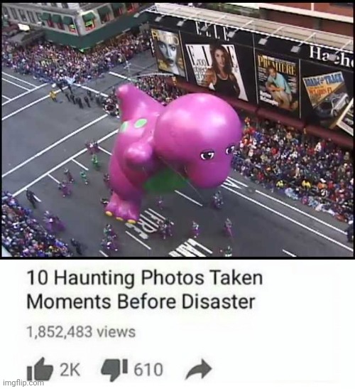 If you know, you know. | image tagged in barney,disaster,top 10 | made w/ Imgflip meme maker