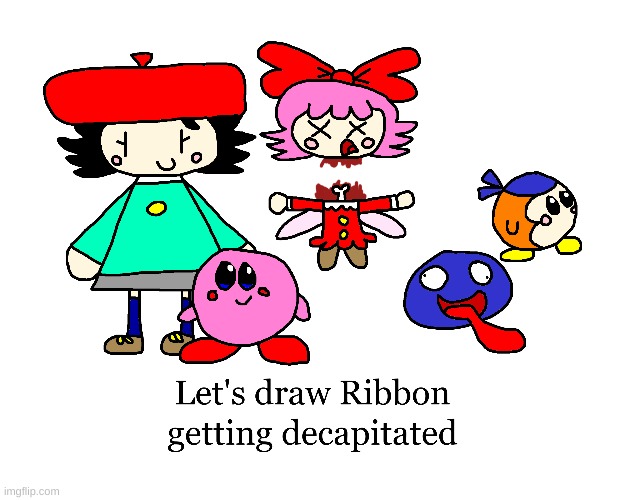 Kirby's special day drawing | image tagged in kirby,gore,blood,funny,cute,fanart | made w/ Imgflip meme maker