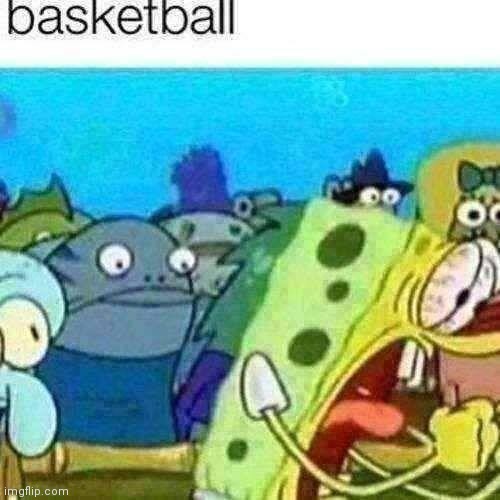 basketball | image tagged in spongebob yelling,spunch bop | made w/ Imgflip meme maker
