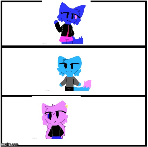 Off topic but the fact that Echo and NEKO switched personalities is hilarious | image tagged in blank comic panel 1x3 | made w/ Imgflip meme maker