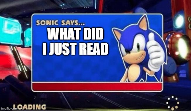 Sonic Says | WHAT DID I JUST READ | image tagged in sonic says | made w/ Imgflip meme maker