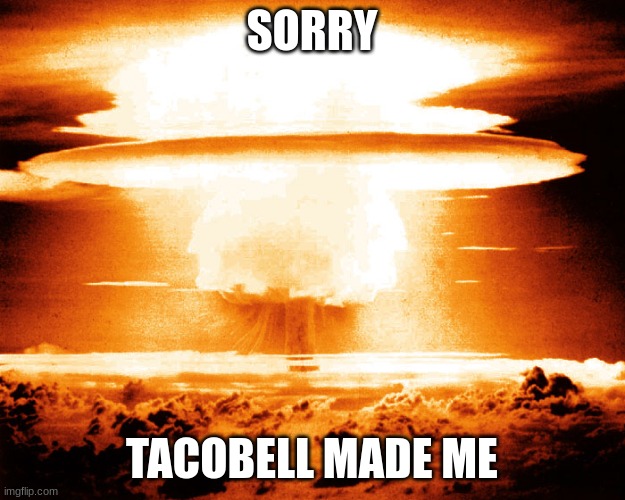 the lastt this you gotta do... | SORRY; TACOBELL MADE ME | image tagged in sorry just had tacobell | made w/ Imgflip meme maker