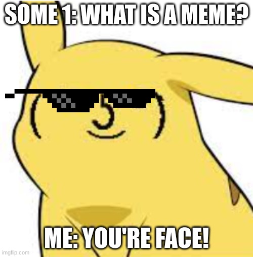 SOME 1: WHAT IS A MEME? ME: YOU'RE FACE! | made w/ Imgflip meme maker