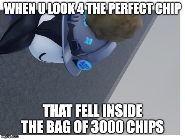 can u relate, this happens a lot to me ? | WHEN U LOOK 4 THE PERFECT CHIP; THAT FELL INSIDE THE BAG OF 3000 CHIPS | image tagged in fun,relatable,chips | made w/ Imgflip meme maker