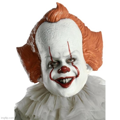 funny pennywise mask | image tagged in funny pennywise mask | made w/ Imgflip meme maker