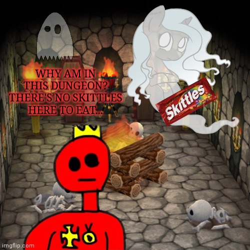 Reich in the basement | WHY AM IN THIS DUNGEON? THERE'S NO SKITTLES HERE TO EAT... | image tagged in animal crossing basement,stop it get some help,what can i say except you're welcome | made w/ Imgflip meme maker