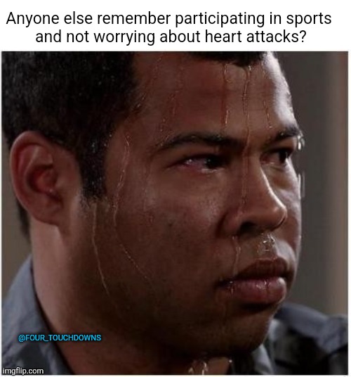 Pepperidge Farm remembers... | Anyone else remember participating in sports 
and not worrying about heart attacks? @FOUR_TOUCHDOWNS | image tagged in vaccines,sports | made w/ Imgflip meme maker