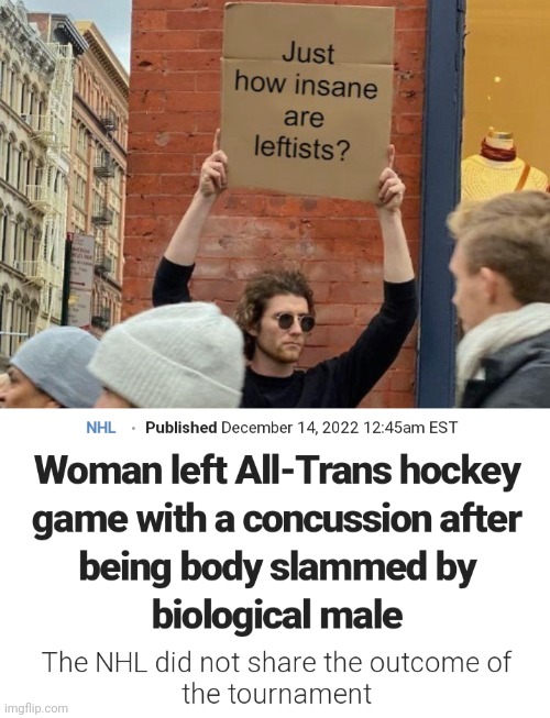 Way to level the playing field | image tagged in insane leftists,men vs women,sports,this is not okie dokie | made w/ Imgflip meme maker