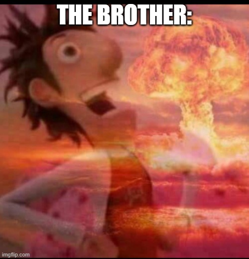 MushroomCloudy | THE BROTHER: | image tagged in mushroomcloudy | made w/ Imgflip meme maker