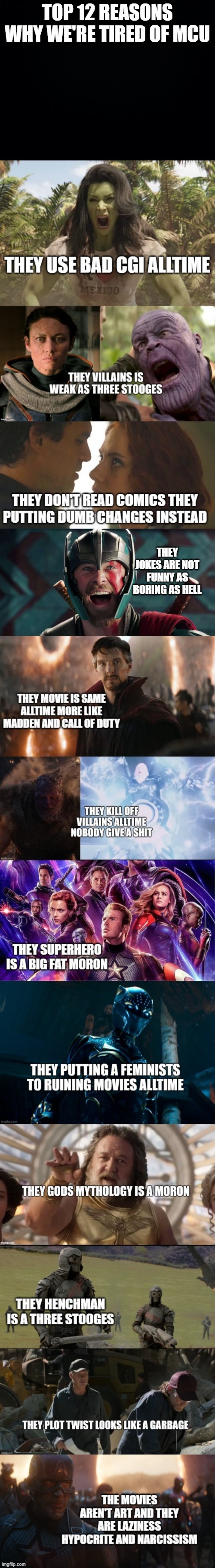 top 12 reasons why We're tired of mcu | THEY JOKES ARE NOT FUNNY AS BORING AS HELL | image tagged in google search | made w/ Imgflip meme maker