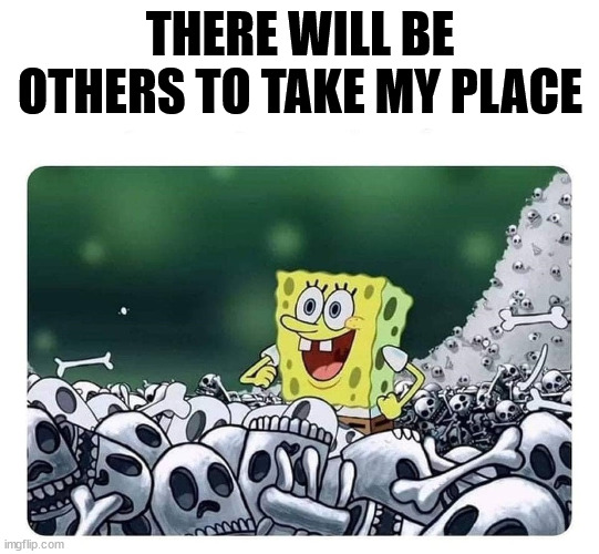 ignore | THERE WILL BE OTHERS TO TAKE MY PLACE | image tagged in ignore | made w/ Imgflip meme maker